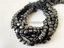 Black Spinel Faceted Cube Beads